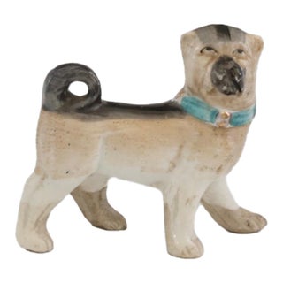 Antique Staffordshire Porcelain Pug Dog For Sale
