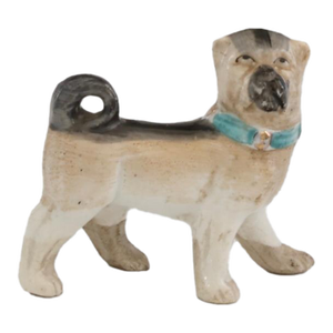 Antique Staffordshire Porcelain Pug Dog