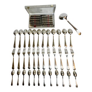 French Silver-Plated Flatware Set by François Frionnet, 1920s, Set of 60 For Sale