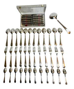 French Silver-Plated Flatware Set by François Frionnet, 1920s, Set of 60