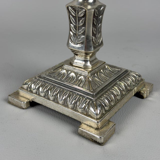 Empire Style Silver-Plated Bronze 6-Light Candelabras, 20th Century, Set of 2 For Sale - Image 12 of 15