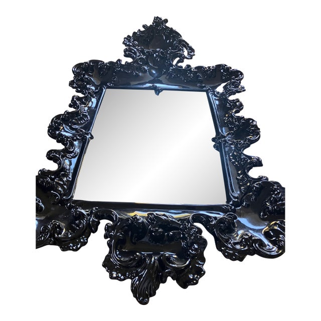 Mid Centurt ItItalian Baroque Murano Porcelain Mirror by Pietro Bogardi Measuring 52 by 28 by 4 Inches 35 Lbs.e For Sale