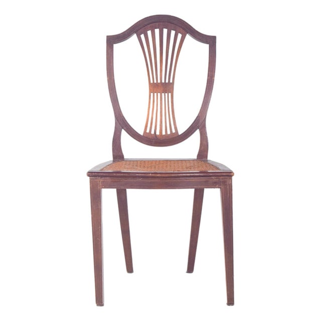 Wood Portuguese Dining Chair with Straw Seat, 1950s For Sale - Image 7 of 7
