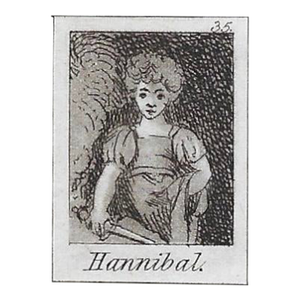 Antique Miniature Joshua Reynolds Engraving of Infant Hannibal