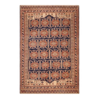 1980s 1980s Vintage Bohemian Blue/Beige Wool Rug For Sale