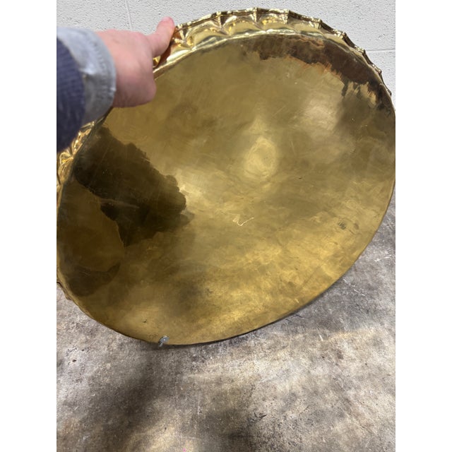 1970s Chinoiserie Style Faux Bamboo Brass Tray Table For Sale - Image 5 of 8