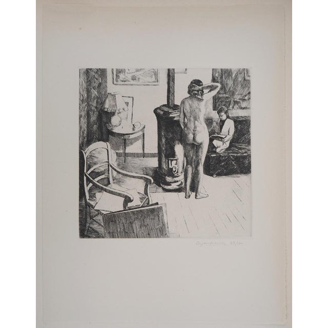 Eugène CORNEAU (after) Study of the female ni, 1946 Original etching Signed in pencil by the artist Numbered out of 37/100...