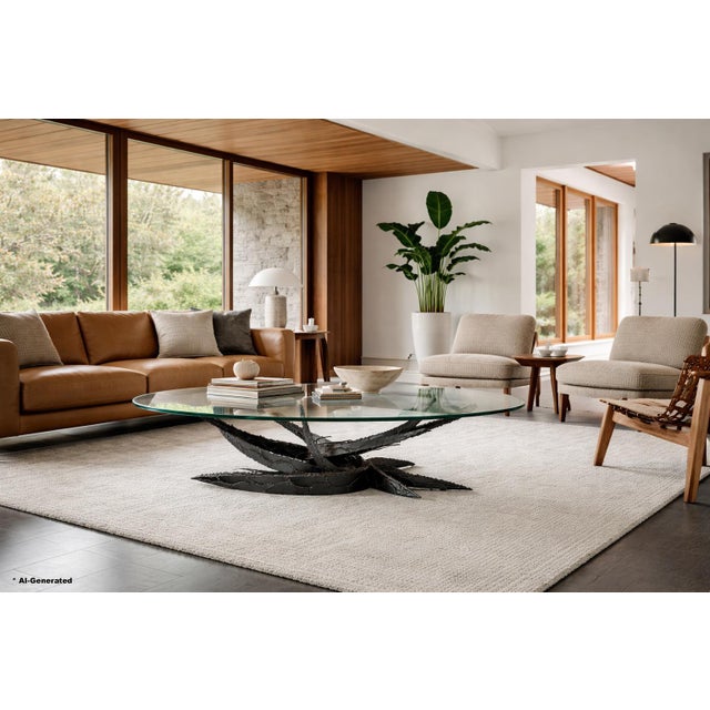 This exceptional vintage coffee table represents a remarkable collaboration between artistry and function. Created by...