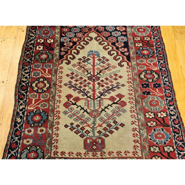 Red Antique Turkish Prayer Village Rug, Hand-Knotted Tree of Life Design, 3' x 5' For Sale - Image 8 of 14