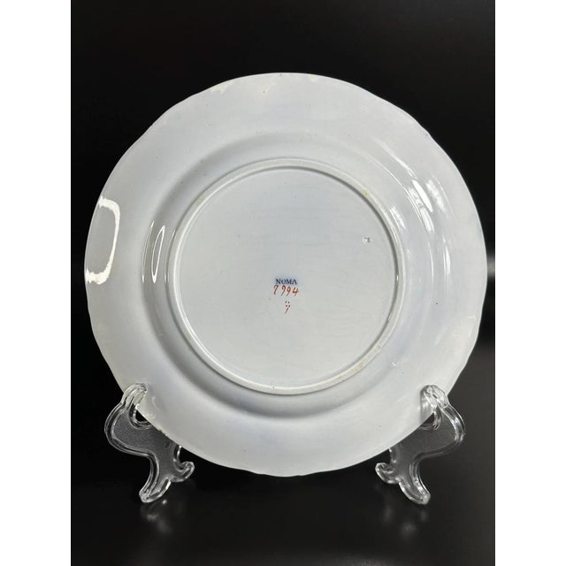 Antique English Porcelain Noma Plates with Hand-Painted Decor from Ridgway, 1850s, Set of 2 For Sale - Image 9 of 10