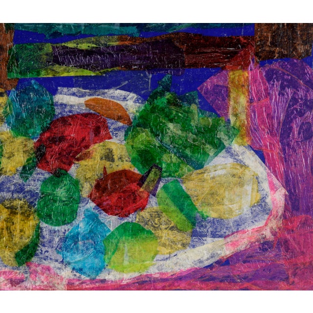 Mid 20th Century Mid Century Impressionist Still Life in Tissue Paper on Cardboard by Honora Berg For Sale - Image 5 of 5