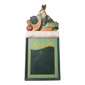 1970s Plat Du Jour Rabbit Chalk Board