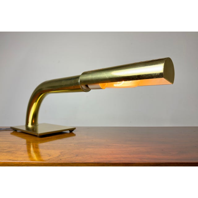 Mid-Century Modern Vintage 1970’s Modernist Brass Swivel Tube Desk Lamp by Jim Bindman for Rainbow Lamp Company For Sale - Image 3 of 12