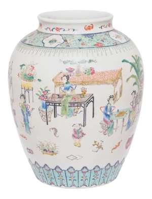 Early 20th Century Chinese Wucai Jar