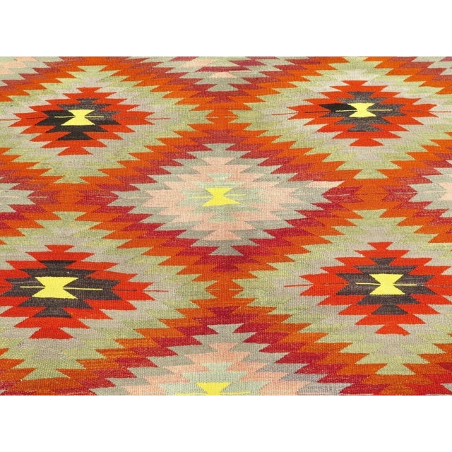 Tribal 1960s Vintage Handmade Kilim Rug - 67" X 118" For Sale - Image 3 of 12