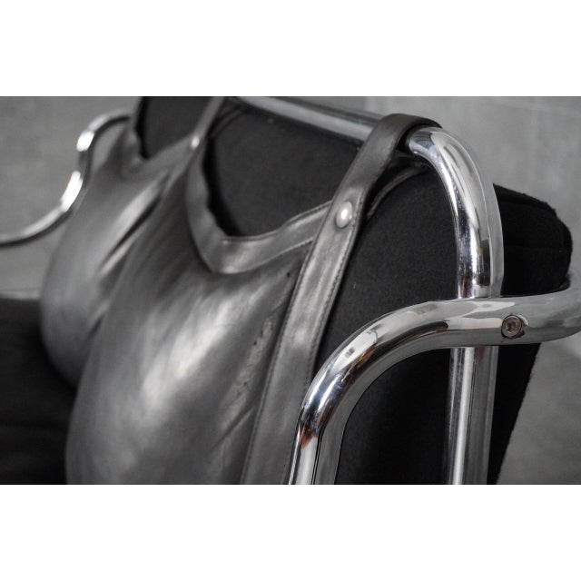 Black Leather Stringa 2-Seater Sofa by Gae Aulenti for Poltronova, 1960s For Sale - Image 10 of 18