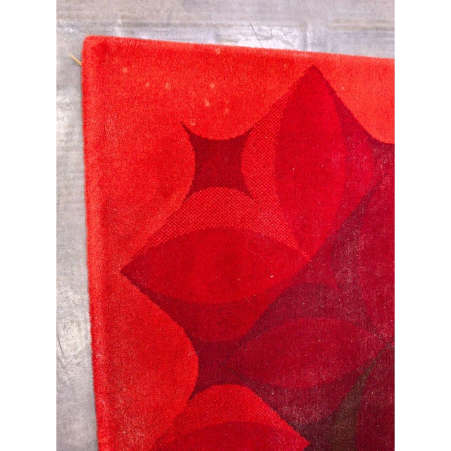 Rug & Kilim Vintage Danish Tapestry With Bold Red and Pink Geometric Design - Rug & Kilim For Sale - Image 4 of 6