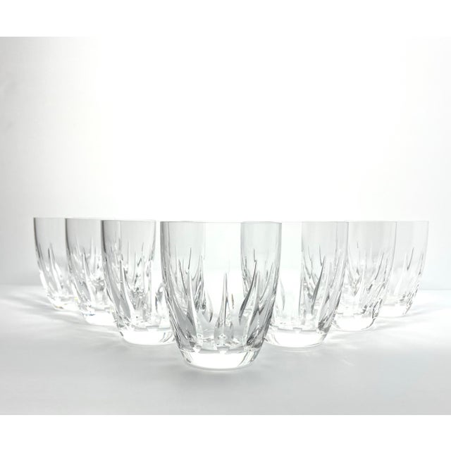 1960s Vintage 7 Crystal Cocktail Old Fashioned Tumbler Glasses 4” 14oz Flame Cut Excellent condition. No chips, cracks, or...