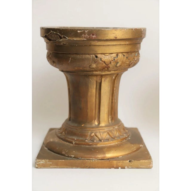 French 19th-Century French Altar Gilt & Gesso Candle Stands, Pair / Neoclassical For Sale - Image 3 of 8