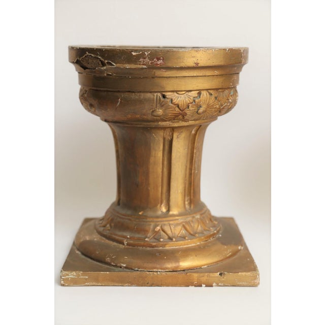 French 19th-Century French Altar Giltwood & Gesso Candle Stands - A Pair For Sale - Image 3 of 8