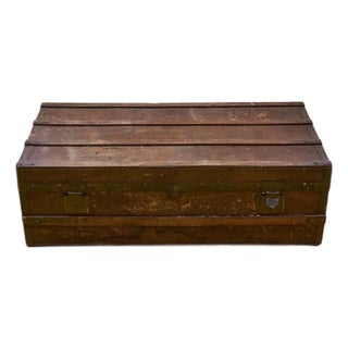 Vintage Wooden Trunk For Sale