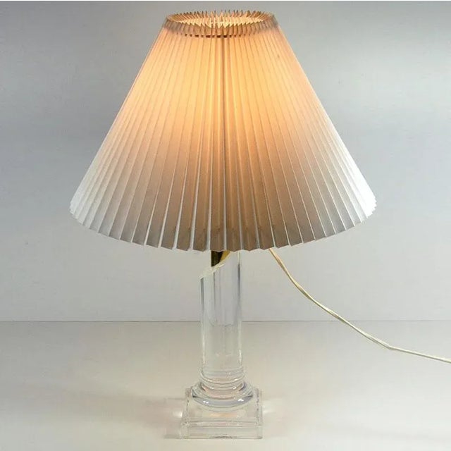 French Acrylic Column Table Lamp, 1990s For Sale - Image 6 of 12