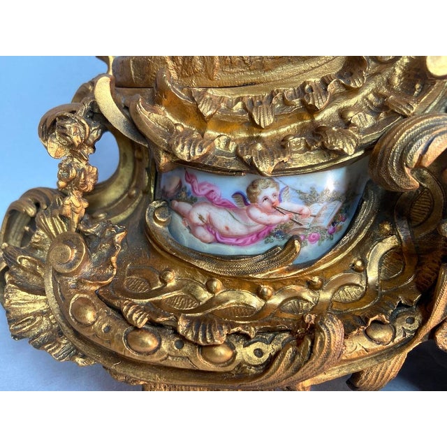 1860s Japy Freres Louis XVI Gold Bronze Sevres Clock For Sale - Image 16 of 18