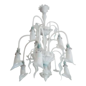 Venetian Opaline and Blue Chandelier by Galliano Ferro, 1950's.
