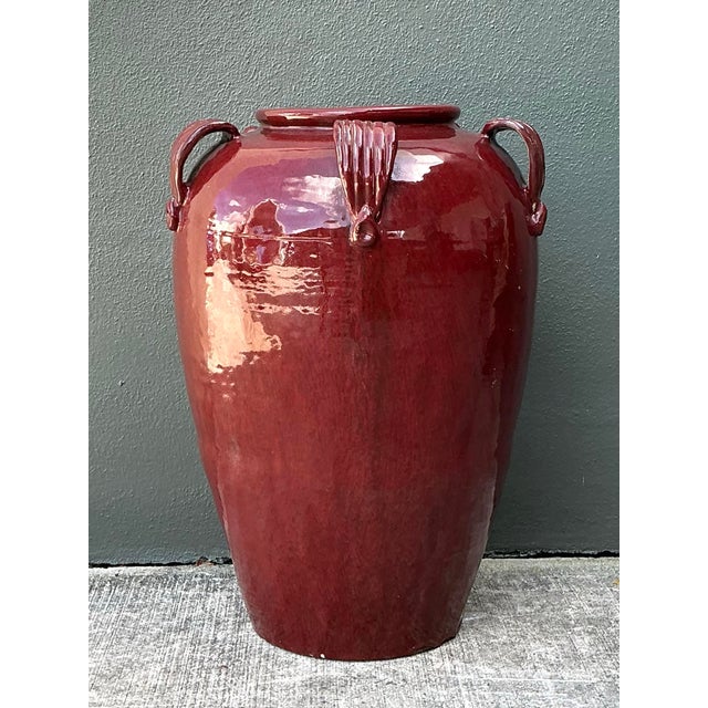 Brick Red Vintage Glazed Ceramic Tall Stool For Sale - Image 8 of 12