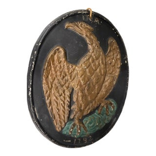 Cast Iron Eagle Plaque — Ina 1792 Federal Eagle Wall Hanging For Sale