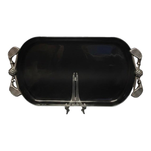 Vintage Grainware Lucite Serving Tray With Golf Club Handles For Sale