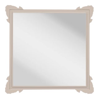 Fleur Home Garden District Napoleon Square Mirror in Elephant's Breath, 24x24 For Sale