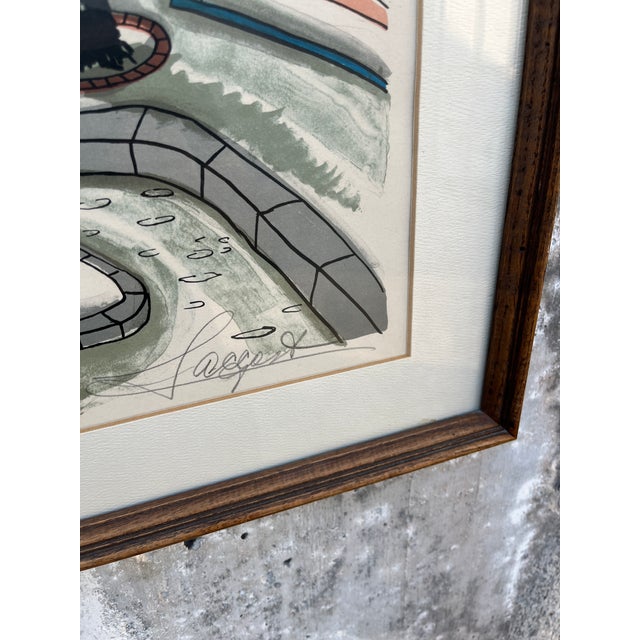 "City Street" Lithography, Framed, Pencil Signed by the Artist. Circa 1970s For Sale - Image 14 of 18