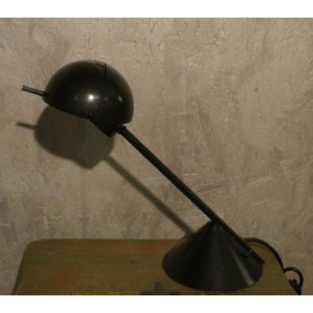 Black Metal Desk Lamp with Adjustable Sphere Lampshade, 1980s For Sale - Image 8 of 10
