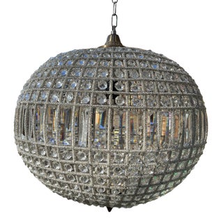 Contemporary Large French Sphere Crystal Chandelier For Sale