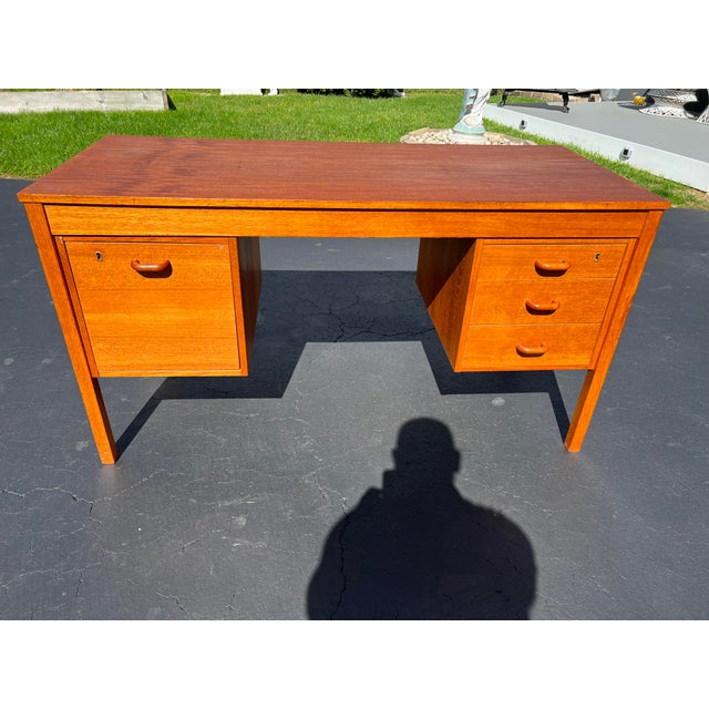 1970s Danish Modern Teak Wood Desk by Domino Mobler Chairish