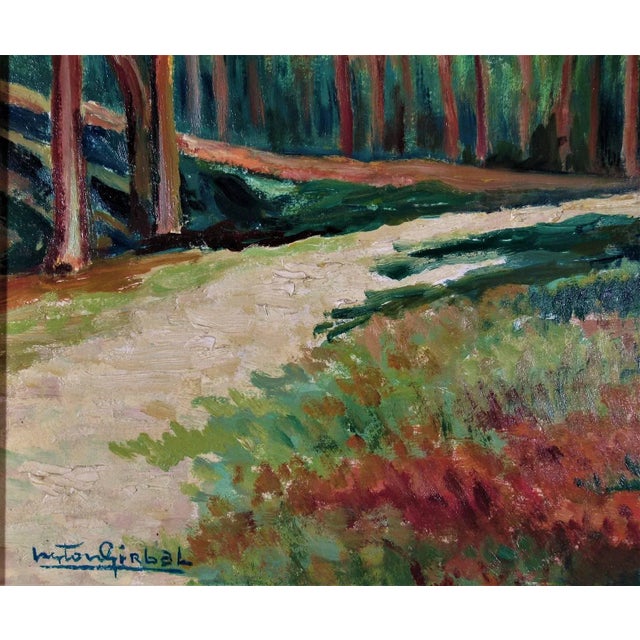 Impressionist Gaston Girbal, Foret d' Ermenonville, Circa 1950 For Sale - Image 3 of 5