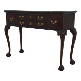 Stickley 4 Drawer Marble Top Server Console For Sale