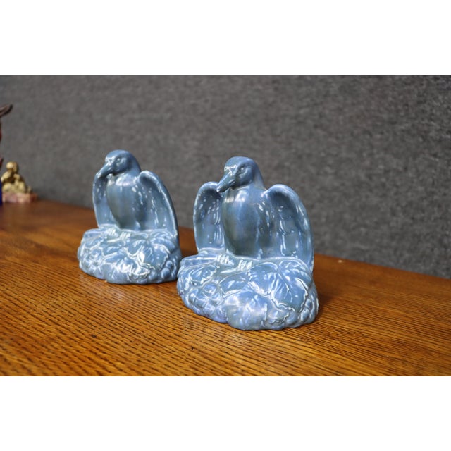 Early 20th Century Rookwood Pottery Rook Bird Bookends, Pair For Sale - Image 5 of 12