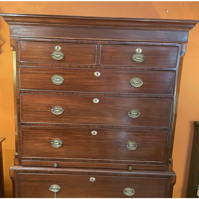 Tallboy Chest-on-Chest in Mahogany, 18th Century For Sale - Image 3 of 13