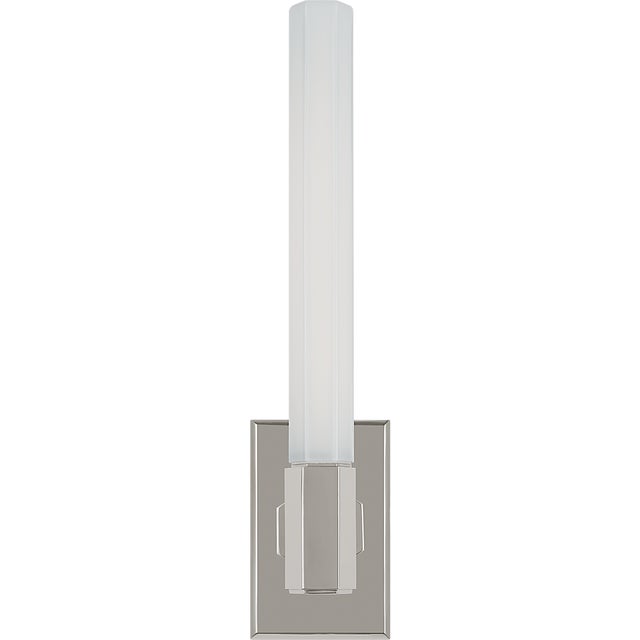 Hawthorne 13" Single Bath Light in Polished Nickel with White Glass Designer: Chapman & Myers Finish: Polished Nickel...