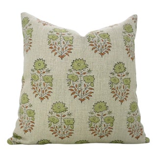 Fabdivine Block Printed Cushion Cover 22x22 Inch Thick Linen-Mayra For Sale