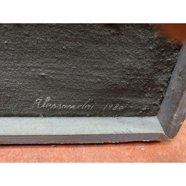 Brown Lower Relief Sculture attributed to Joseph Alessandri For Sale - Image 8 of 9