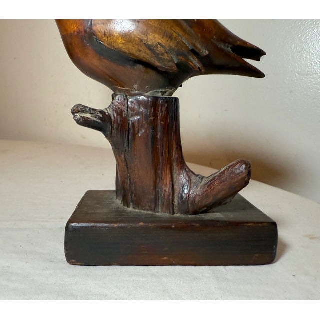 Antique Hand Carved Wood 19th Century Folk Art Shore Bird Statue Sculpture For Sale - Image 11 of 13
