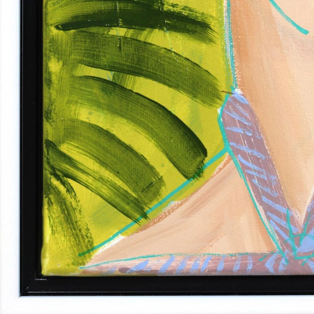 Miss Priss Palms 4 - Colorful Abstract Figurative Portrait Painting Original Artwork by Lindsey McCord For Sale - Image 4 of 9
