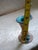 Vintage Mid-Century Faux Bois Ceramic Candle Holders With Teal Glazed Rims - A Pair For Sale - Image 10 of 10