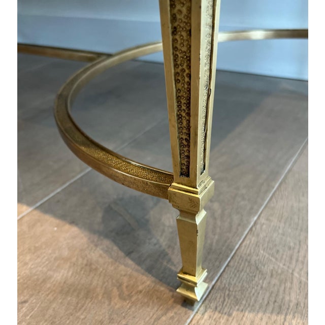 1940s Bronze coffee table with black Portor marble top in the style of Maison Jansen For Sale - Image 11 of 12
