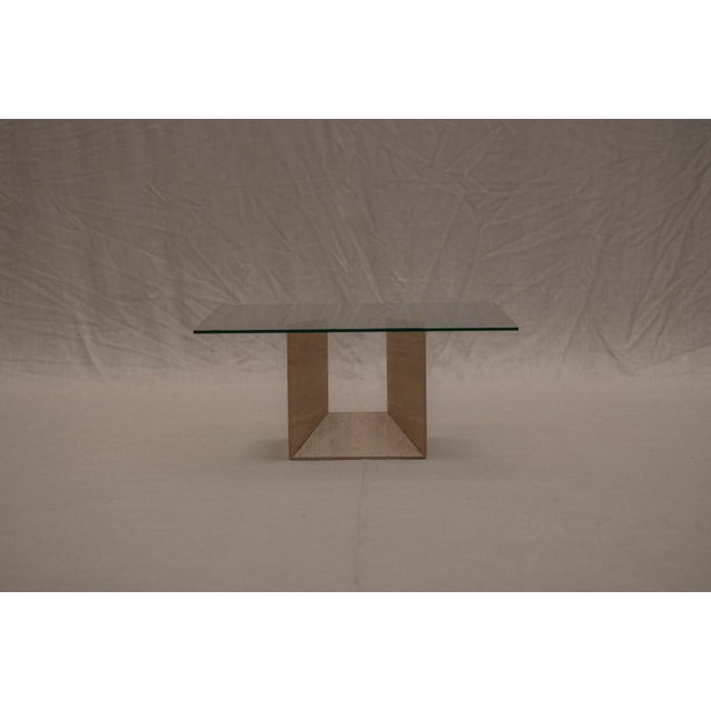 Glass Italian Travertine Coffee Table, 1970s For Sale - Image 7 of 14
