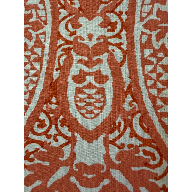 Traditional Quadrille Veneto Terracotta 4 Yards Kiss Coated Fabric 302212f For Sale - Image 3 of 7