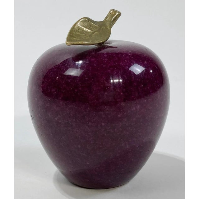 Traditional Vintage Stone Apple Paper Weight For Sale - Image 3 of 6